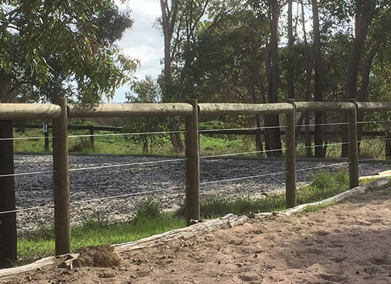 PERMAPoles as post and rail fencing: Dressage arena